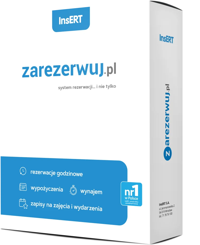 Opakowanie programu InsERT Zarezerwuj.